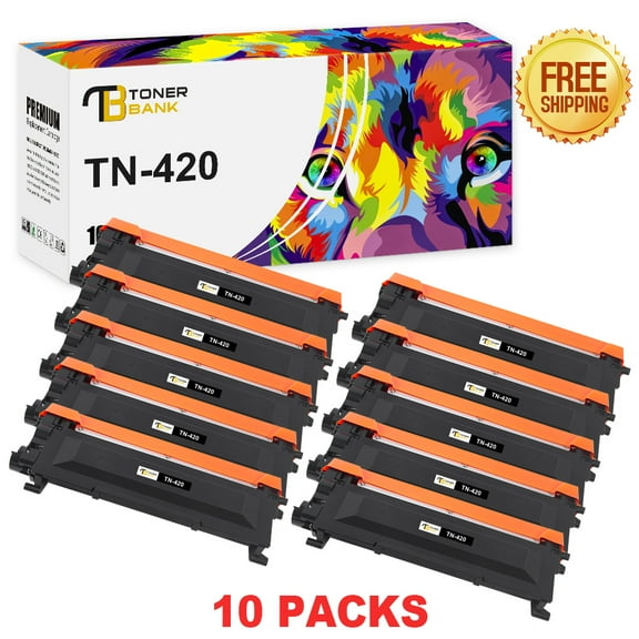 Toner Bank Compatible Toner for Brother TN420 TN-420 HL-2270DW 2280DW 2230 2240 MFC-7360N 7860DW DCP-7065DN Intellifax 2840 2940 Printer (Black, 10 Pack)