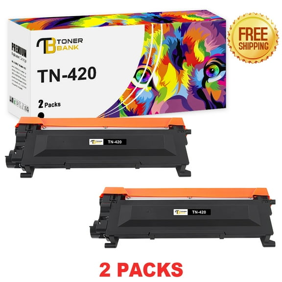 Toner Bank Compatible Toner for Brother TN420 TN-420 HL-2270DW 2280DW 2230 2240 MFC-7360N 7860DW DCP-7065DN Intellifax 2840 2940 Printer (Black, 2 Pack)