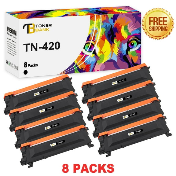 Toner Bank Compatible Toner for Brother TN420 TN-420 HL-2270DW 2280DW 2230 2240 MFC-7360N 7860DW DCP-7065DN Intellifax 2840 2940 Printer (Black, 8 Pack)