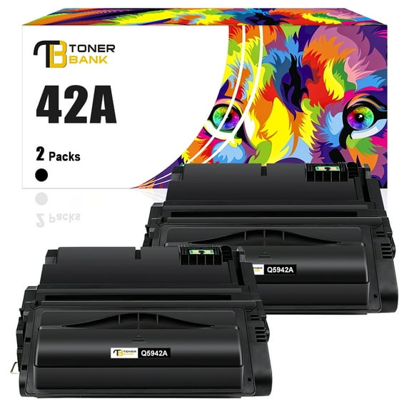 Toner Bank Compatible Toner Cartridge for HP 42A Q5942A Laserjet 4250 4200 4350 4300 4250N 4240 4350N 4250TN 4250DTN 4350DTN 4350TN Printer Ink (Black, 2-Pack)