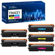 Toner Bank Compatible Toner Cartridge Replacement for Brother TN 431 TN-431BK TN-431C TN-431M TN-431Y High Yield (2x Black, Cyan, Magenta, Yellow, 5-Pack)