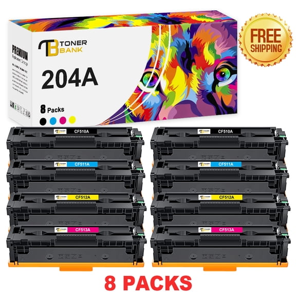 Toner Bank Compatible Toner Cartridge Replacement for HP 204A CF510A CF511A CF512A CF513A High Yield (2 * Black, 2 * Cyan, 2 * Magenta, 2 * Yellow, 8-Pack)