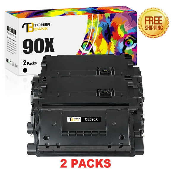 Toner Bank Compatible Toner Cartridge Replacement for HP 90X CE390X 90A High Yield LaserJet Enterprise 600 M602 M601 M4555 M602dn M602n M602x M603dn M603n M4555f M4555h Printer (Black, 2-Pack)