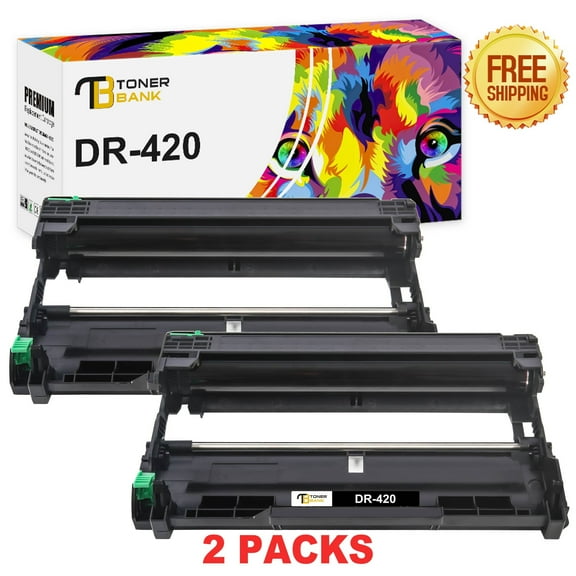 Toner Bank Compatible Drum Unit for Brother DR420 DR-420 HL-2270DW 2280DW 2230 2240 MFC-7360N 7860DW DCP-7065DN Intellifax 2840 Printer (Black, 2 Pack)