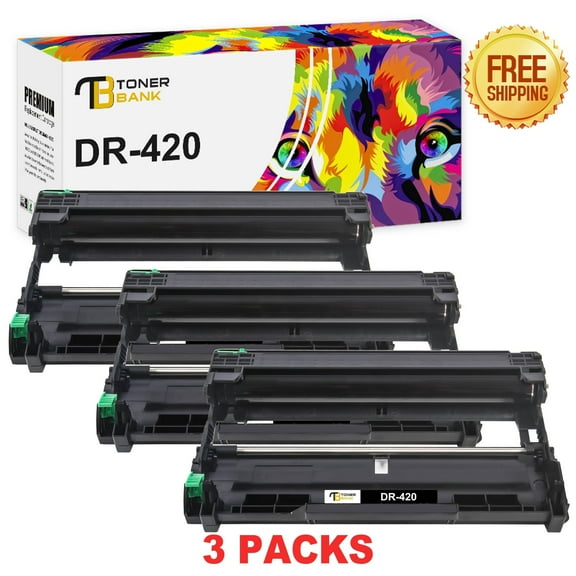 Toner Bank Compatible Drum Unit for Brother DR420 DR-420 HL-2270DW 2280DW 2230 2240 MFC-7360N 7860DW DCP-7065DN Intellifax 2840 Printer (Black, 3 Pack)