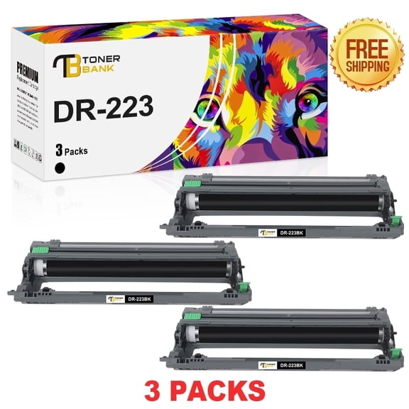 Toner Bank DR223 Drum Unit Compatible for Brother DR-223CL HL-L3270CDW L3210CW L3230CDW L3230CDN HL-L3290CDW MFC-L3710CW MFC-L3750CDW MFC-L3770CDW (Black, 3-Pack)