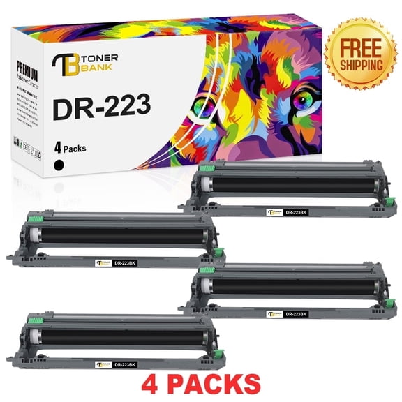 Toner Bank DR223 Drum Unit Compatible for Brother DR-223CL HL-L3270CDW L3210CW L3230CDW L3230CDN HL-L3290CDW MFC-L3710CW MFC-L3750CDW MFC-L3770CDW (Black, 4-Pack)