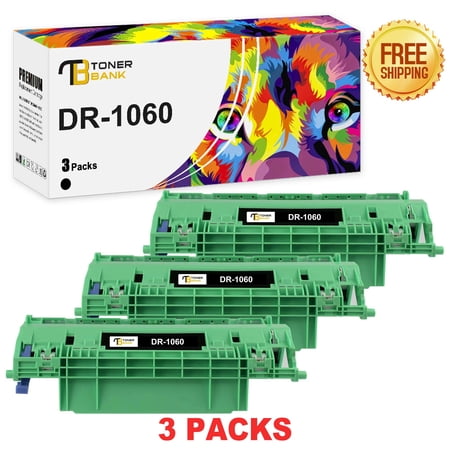 Toner Bank Drum Unit Compatible for Brother DR-1060 DR1060 High Yield (Black, 3-Pack)