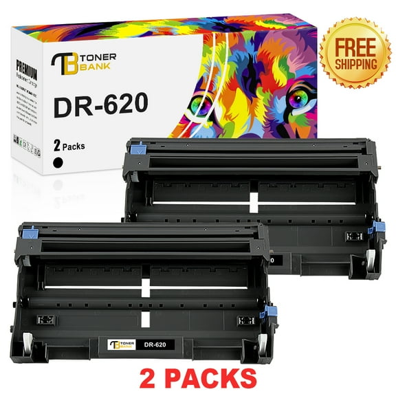 Toner Bank Compatible Drum Unit Replacement for Brother DR-620 DR620 High Yield HL 5340D 5350DN 5370DW 5370DWT DCP 8080DN(Black, 2-Pack, No Toner)