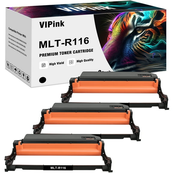 VIPink Compatible Drum Unit Replacement for Samsung MLT-R116 High Yield (Black, 3-Pack)