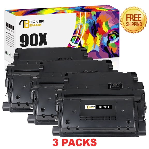 Toner Bank Compatible for HP CE390X 90X Toner LaserJet Enterprise 600 M602 M601 M4555 M602dn M602n M602x M603dn M603n M4555f M4555h Printer (Black 3-Pack)