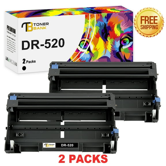 Toner Bank Compatible TN580 DR520 Drum Unit for Brother DR-520 HL-5250DN 5340D 5340DRT 5350DN MFC-8660DN 8670DN 8860DN 8890DW DCP-8080DN Printer Replacement 2-Pack Black