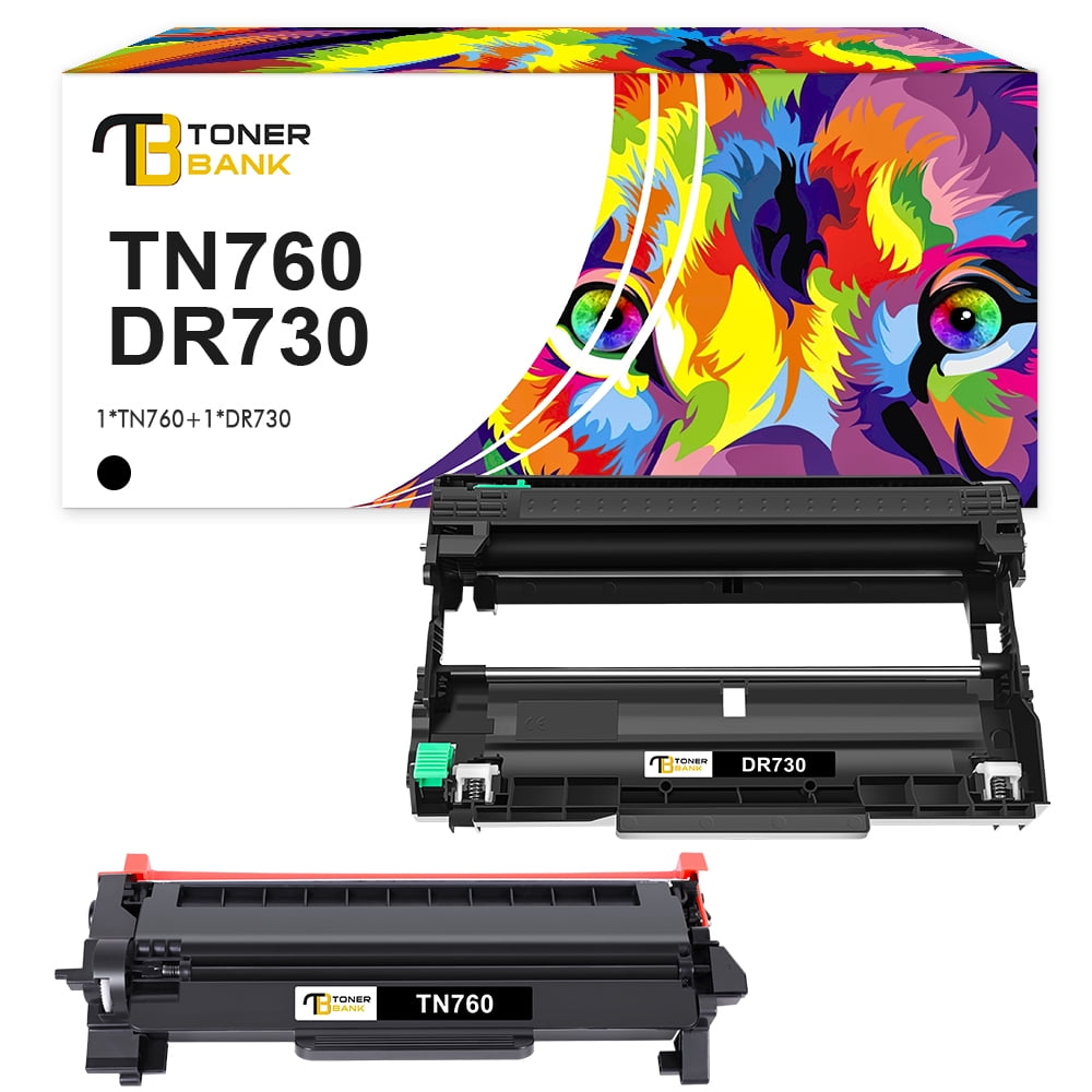 Toner Bank Compatible Toner Cartridge & Drum Unit for Brother TN760 DR