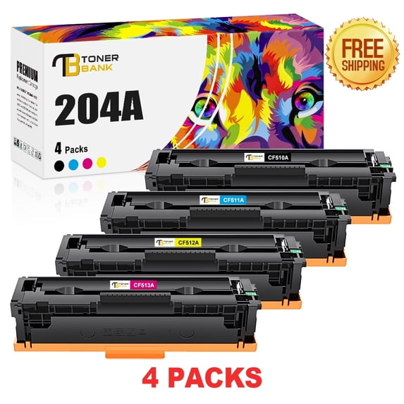 Toner Bank 4-Pack Compatible Toner for CF510A CF511A CF512A CF513A Color LaserJet Pro-M154a M154nw MFP-M180n M180nw M181f Printer Replacement Toner Ink Black, Cyan, Magenta, Yellow