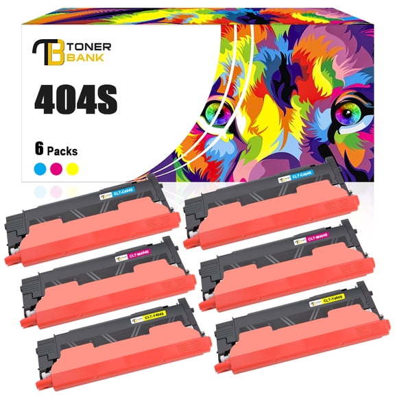 Toner Bank Compatible Toner Cartridge Replacement for Samsung 404s 404 CLT-K404S CLT-C404S CLT-M404S CLT-Y404S High Yield (2x Cyan, 2x Magenta, 2x Yellow, 6-Pack)