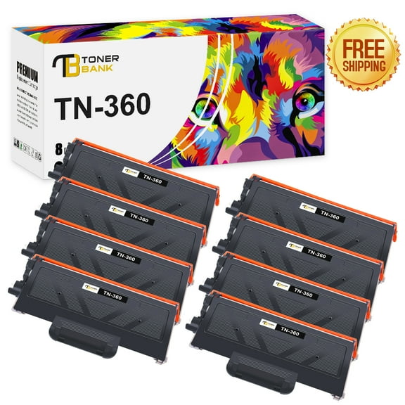 Toner Bank Compatible Toner Cartridge Replacement for Brother TN-360 TN360 High Yield (Black, 8-Pack)