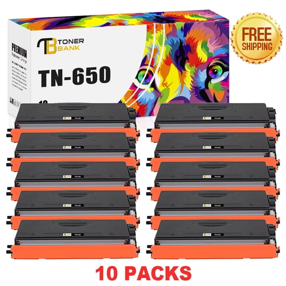 Toner Bank Compatible Toner Cartridge Replacement for Brother TN-650 TN650 High Yield (Black, 10-Pack)