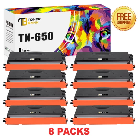 Toner Bank Compatible Toner Cartridge Replacement for Brother TN-650 TN650 High Yield (Black, 8-Pack)