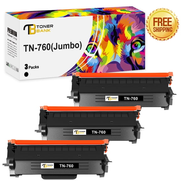 Toner Bank Compatible Toner Cartridge Replacement for Brother TN-760 High Yield (Black, 3-Pack)