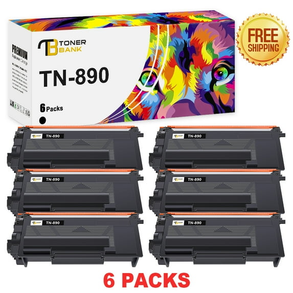 Toner Bank Compatible Toner Cartridge Replacement for Brother TN-890 TN890 High Yield (Black, 6-Pack)
