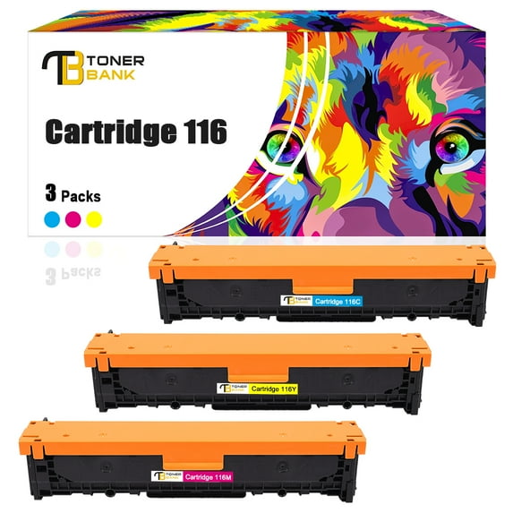 Toner Bank Compatible Toner Cartridge Replacement for Canon Cartridge 116C 116M 116Y High Yield (Cyan, Magenta, Yellow, 3-Pack)