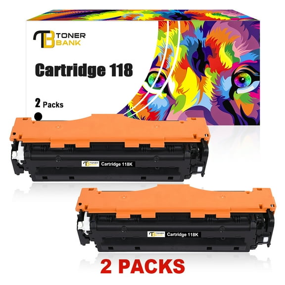 Toner Bank Compatible Toner Cartridge Replacement for Canon Cartridge 118K High Yield (Black, 2-Pack)