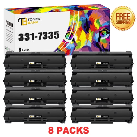 Toner Bank Compatible Toner Cartridge Replacement for Dell 331-7335 High Yield (Black, 8-Pack)
