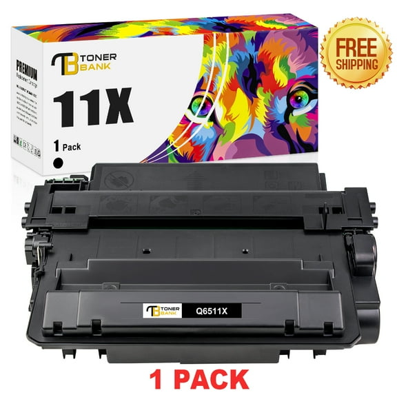 Toner Bank 1-Pack Compatible Toner Cartridge Replacement for HP Q6511X LaserJet 2400 2410 2420D 2420N 2420DN 2430N 2430TN 2430DTN Black