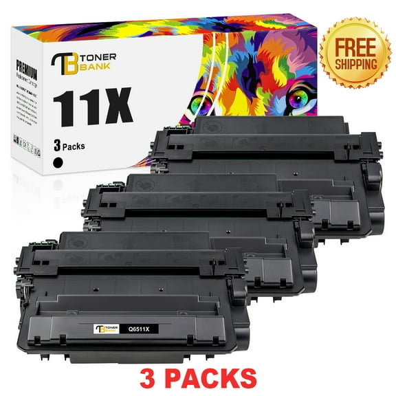 Toner Bank Compatible Toner Cartridge Replacement for HP 11X Q6511X High Yield (Black, 3-Pack)