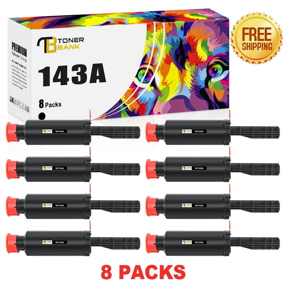 Toner Bank Compatible Toner Cartridge Replacement for HP 143A W1143A High Yield (Black, 8-Pack)