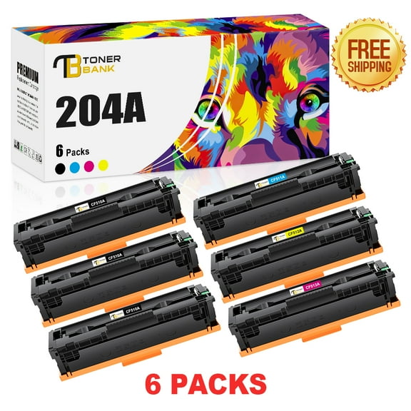 Toner Bank Compatible Toner Cartridge Replacement for HP 204A CF510A CF511A CF512A CF513A High Yield (3 * Black, Cyan, Magenta, Yellow, 6-Pack)