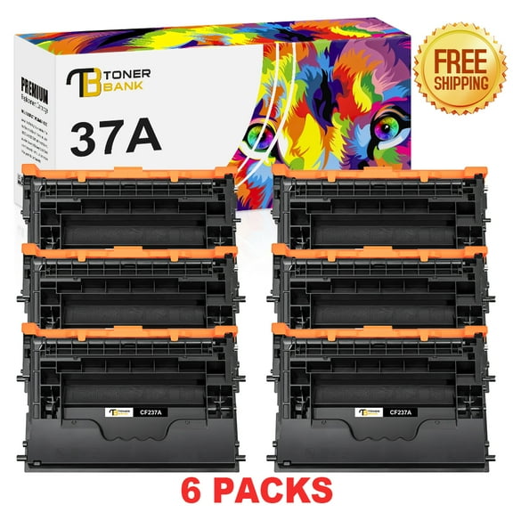Toner Bank Compatible Toner Cartridge Replacement for HP 37A CF237A High Yield (Black, 6-Pack)
