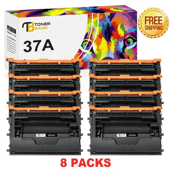 Toner Bank Compatible Toner Cartridge Replacement for HP 37A CF237A High Yield (Black, 8-Pack)