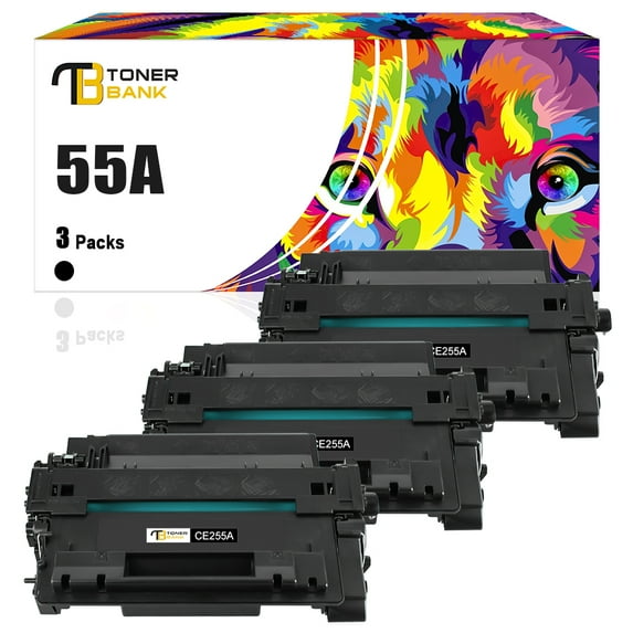 Toner Bank Compatible Toner Cartridge Replacement for HP 55A CE255A High Yield (Black, 3-Pack)