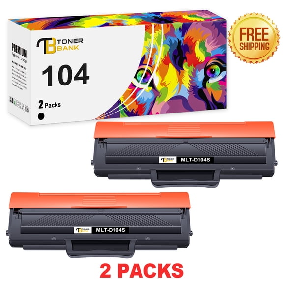 Toner Bank Compatible Toner Cartridge Replacement for Samsung MLT-D104S High Yield (Black, 2-Pack)