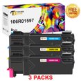 thumbnail image 1 of Toner Bank Compatible Toner Cartridge for Xerox 106R01594 106R01595 106R01596 Cyan Magenta Yellow Phaser 6500 6500N 6500DN WorkCentre6505 6505N 6505D Printer Ink 3-Pack, 1 of 8