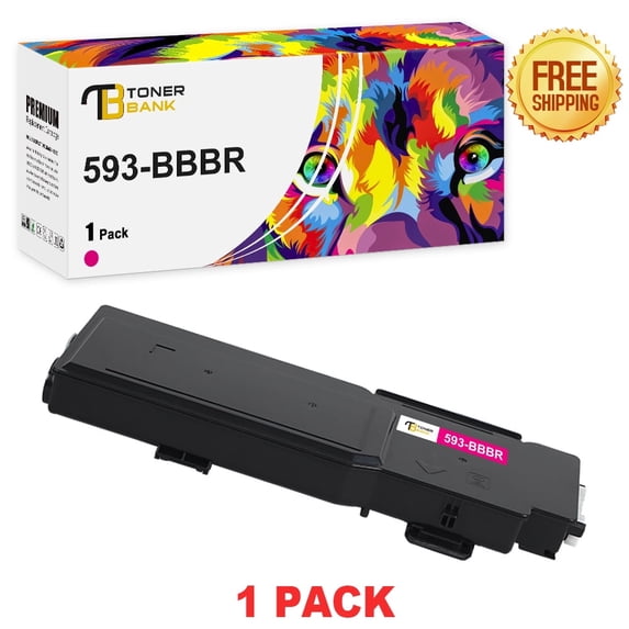 Toner Bank Compatible for Dell 593-BBBS Toner Cartridge Color Laser Printer Ink C2660dn C2665dnf Magenta 1-Pack
