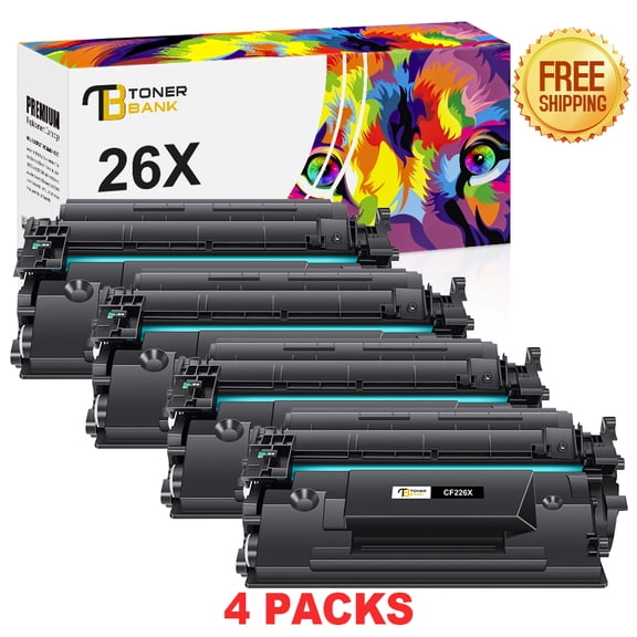Toner Bank Compatible Toner Replacement for HP 26X CF226X Laserjet Pro M402n M402dw M402dn MFP M426fdw M426fdn M426dw Printer ink (Black 4-Pack)