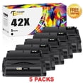 thumbnail image 1 of Toner Bank Compatible Toner Replacement for 42X Q5942X LaserJet 4250TN 4250N 4250DTN 4350N 4350TN 4350DTN Printer Ink (Black, 5-Pack), 1 of 7