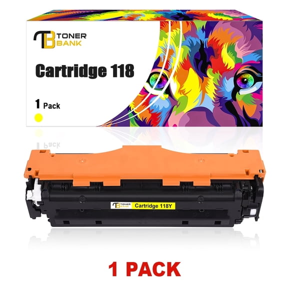 Toner Bank Compatible for Canon Cartridge 118Y CRG-118 Toner Cartridge LBP7660CDN LBP7200CDN MF8350CDN MF8380CDW MF8580CDW MF726CDW MF729CD Printer Ink Yellow 1-Pack