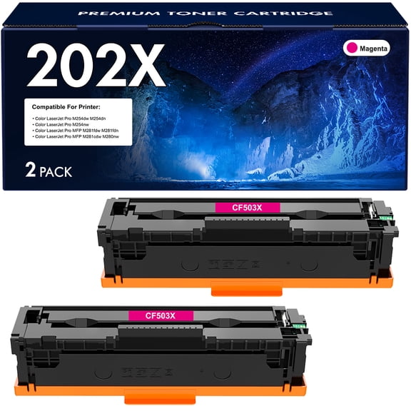VIPink Compatible Toner for HP CF503X Pro MFP M281fdw M281cdw M254dw M281fdn 281fdw M254 M281 Printer Ink Magenta, 2-Pack