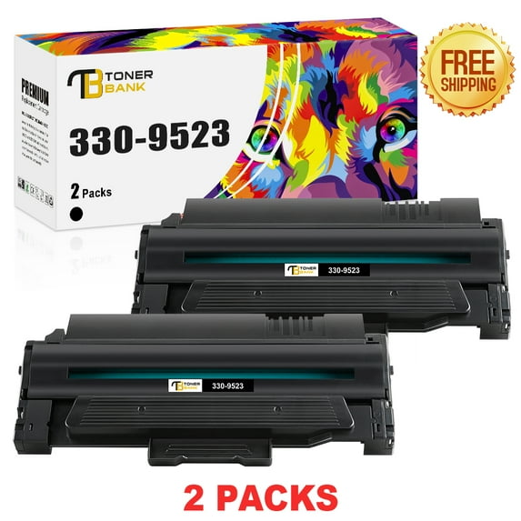 Toner Bank Compatible for Dell 1130 Toner Cartridge Dell 330-9523 High Yield Dell 1130 1130N 1133 1135N Printer Ink (Black, 2-Pack)