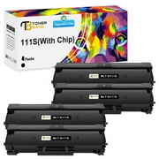 Toner Bank MLT-D111S Toner Cartridge with Chip Compatible for Samsung MLT-D111S Xpress SL-M2020 SL-M2020W SL-M2070W M2022 M2022W M2024 M2070 M2070F M2070FW M2026W Printer Ink Black, 4-Pack