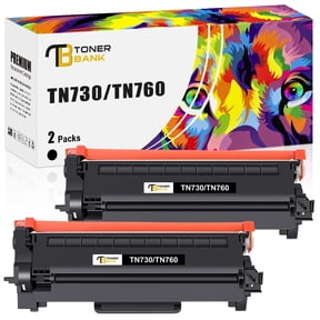 Toner Bank TN730 TN760 Toner Cartridge Compatible for Brother TN-760 TN 760 TN-730 730 Work for DCP-L2550DW MFC-L2710DW MFC-L2750DW HL-L2395DW HL-L2350DW HL-L2390DW HL-L2370DW Printer (Black, 2-Pack)