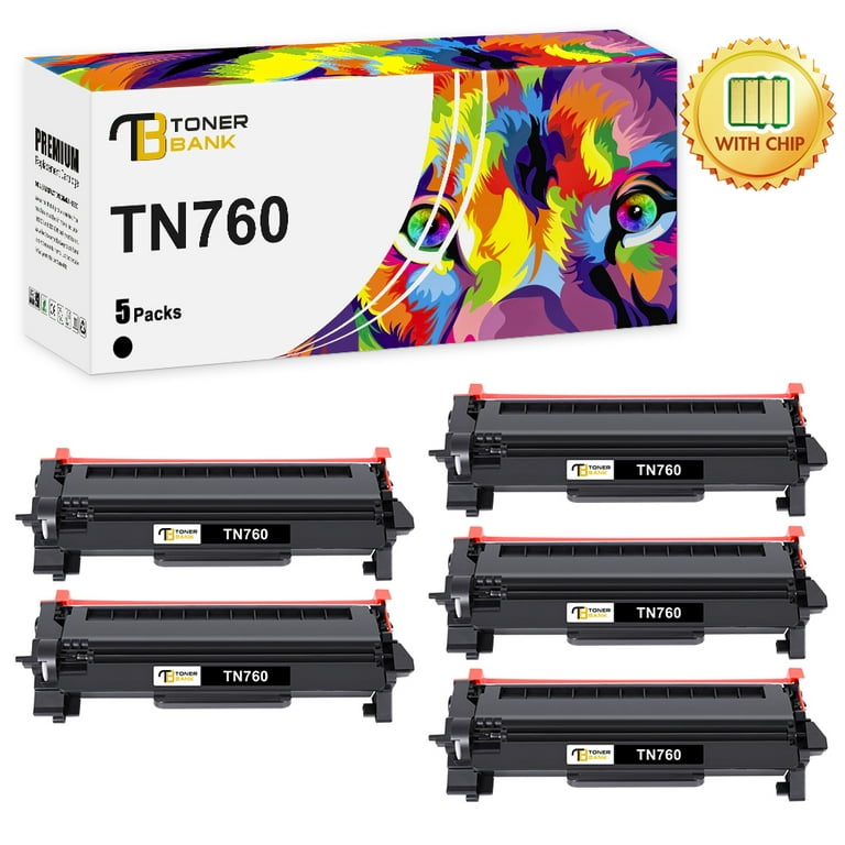 Toner Bank 2-Pack TN760 Toner Cartridge Compatible for Brother TN-760 TN730  TN-730 MFC-L2750DW MFC-L2710DW DCP-L2550DW HL-L2350DW MFC-L2690DW Laser