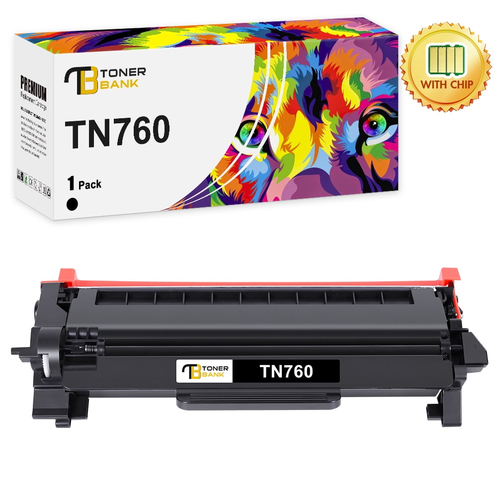 Toner Bank 2-Pack TN760 Toner Cartridge Compatible for Brother TN-760 TN730  TN-730 MFC-L2750DW MFC-L2710DW DCP-L2550DW HL-L2350DW MFC-L2690DW Laser  Printer Ink (Black) 