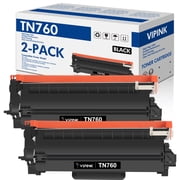 TN760 TN730 Black Toner Cartridge Compatible for Brother TN760 TN-760 TN730 TN-730 DCP-L2550DW MFC-L2710DW MFC-L2717DW HL-L2350DW MFC-L2690DW MFC-L 2750DW HL-L2370DW Printer (Black, 2-Pack)
