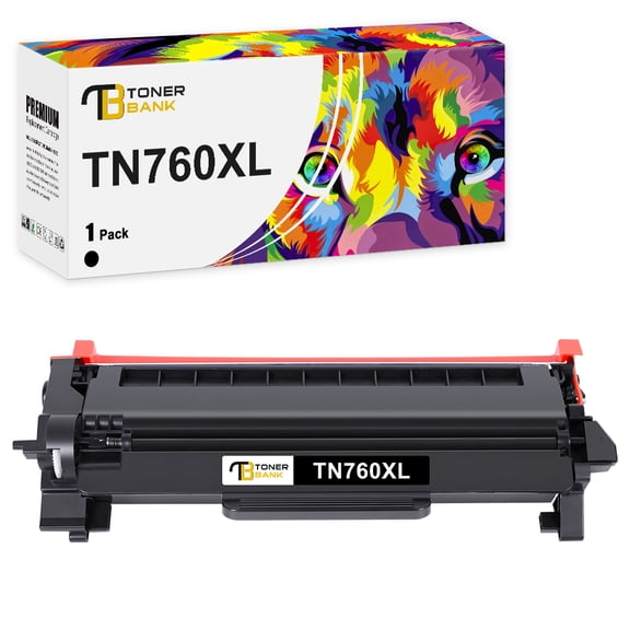 Toner Bank TN760 Toner Cartridge Replacement Compatible for Brother TN-760 TN730 High Yield Printer Ink (Black, 1-Pack)