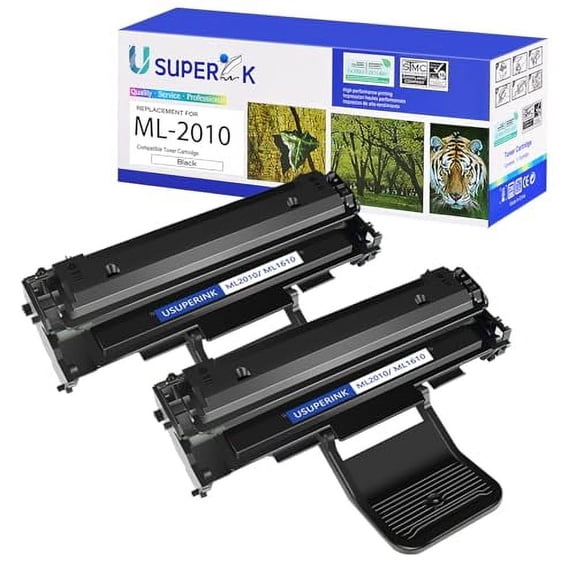 Toner Cartridge Replacement Compatible for Samsung ML2010 ML1610 use with ML-2510 ML-2010 ML-2010D3 ML-2010P ML-2010R ML-2010PR ML-1610 Series Printers (Black, 2-Pack)