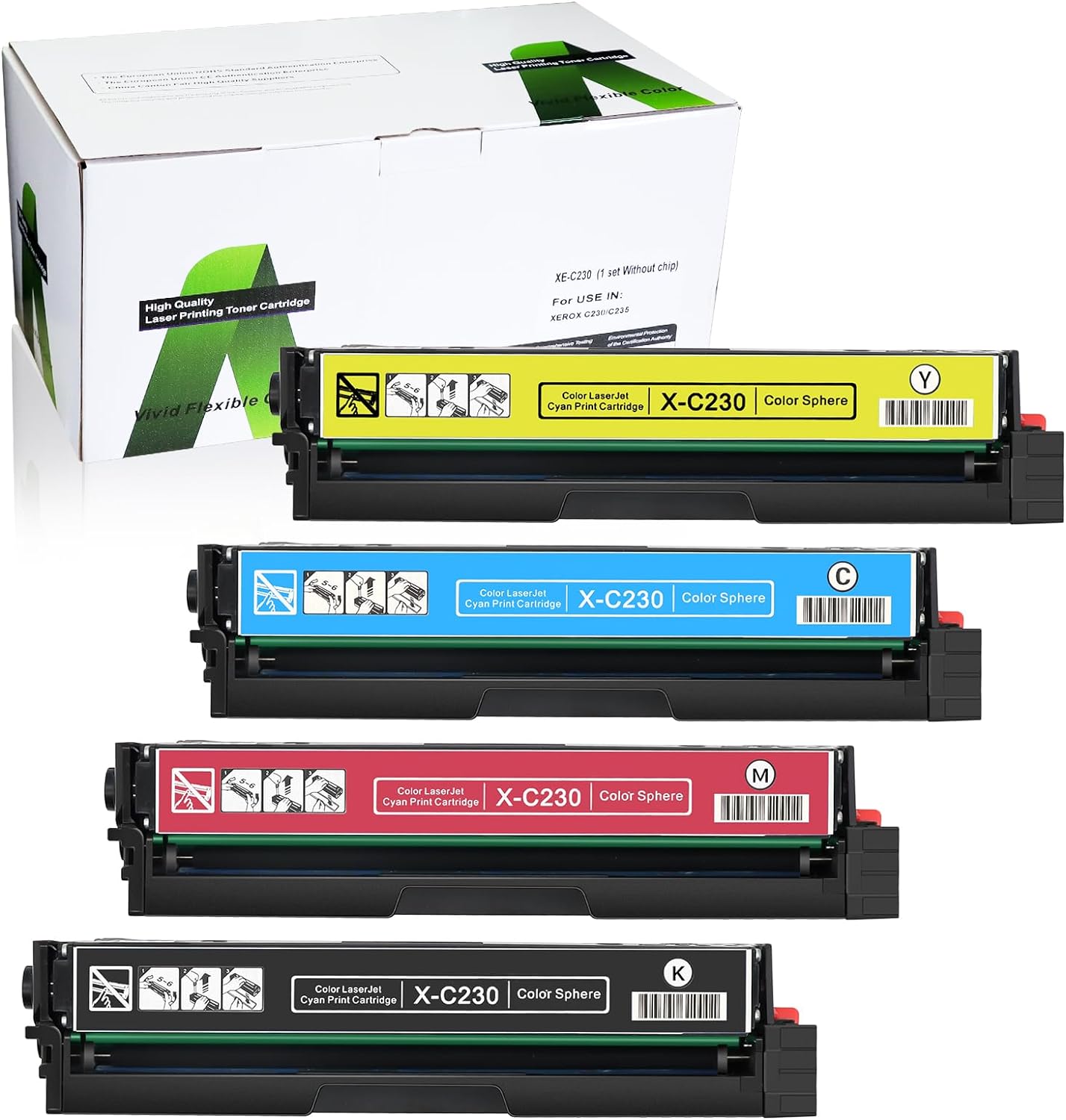 Toner Cartridge Replacement for Xerox C230 / C235 006R04383 006R04384